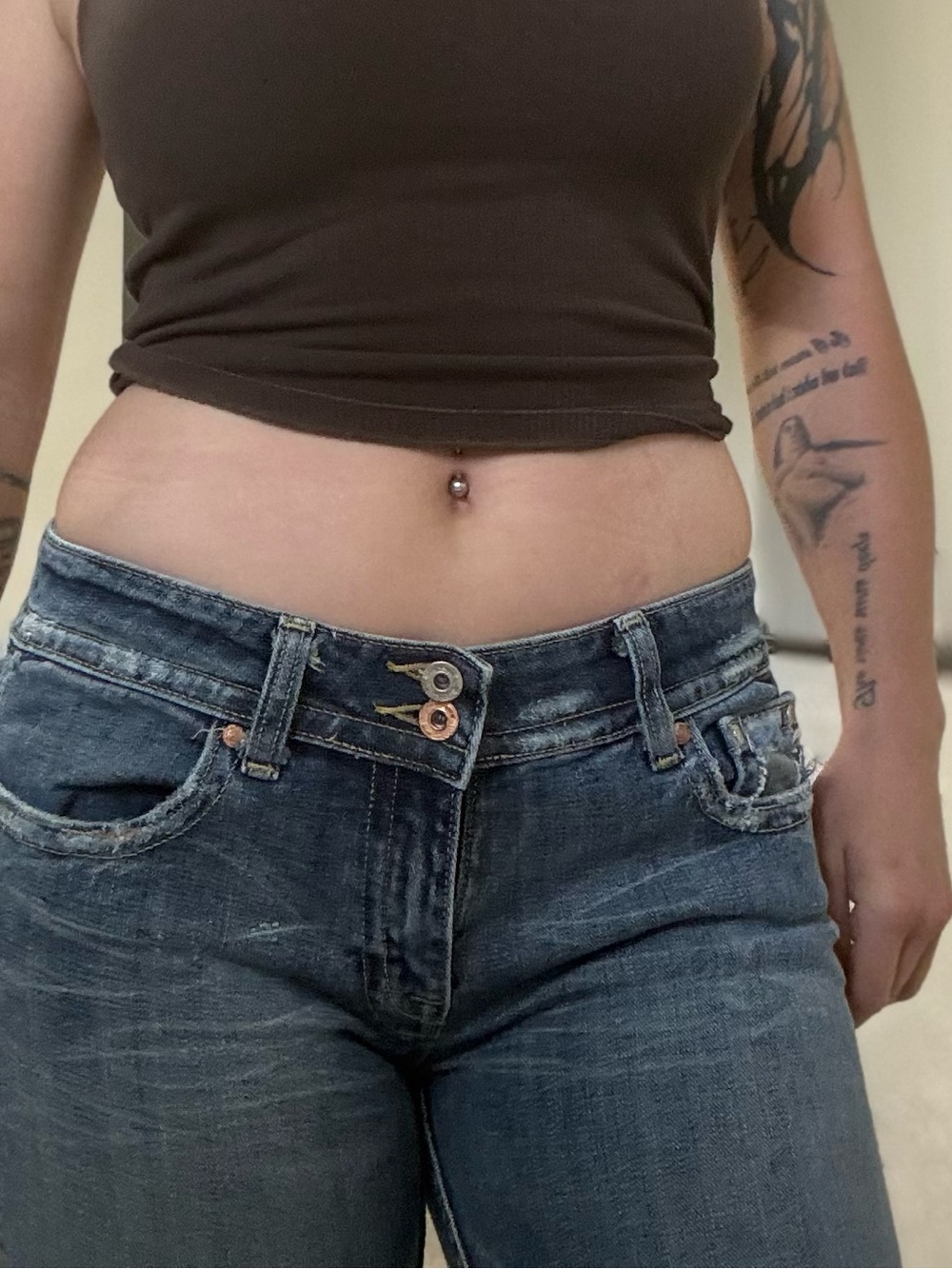 Miss Me Low-Rise Flare Jeans in Dark Blue Wash